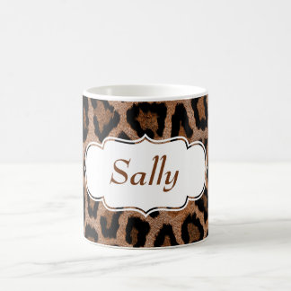 Taza De Café Patrón de manchas de piel de leopardo personalizad