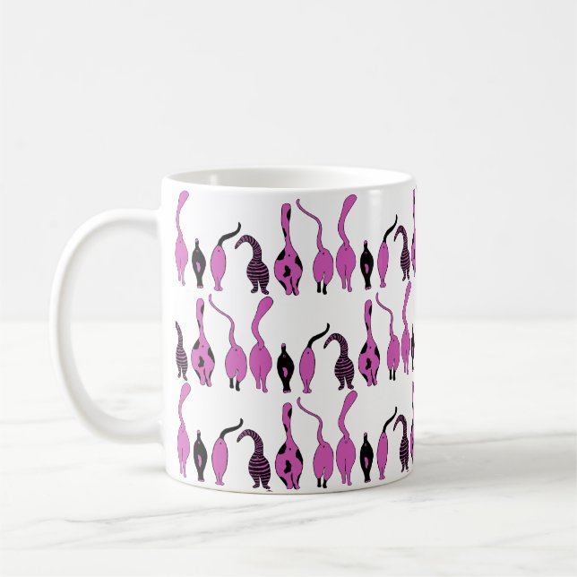 Taza De Café Patrón de manchas púrpuras de gato (Izquierda)