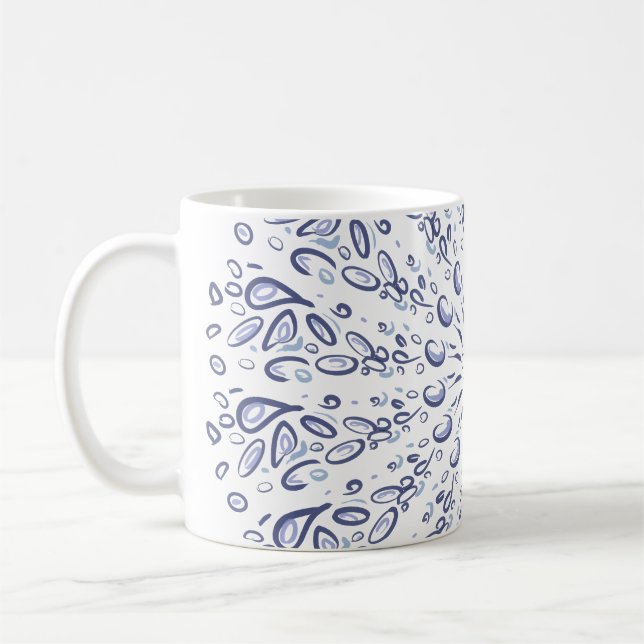 Taza De Café Patrón de mandala azul (Izquierda)