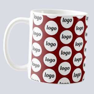 Taza De Café Patrón de marca comercial de logotipo simple rojo