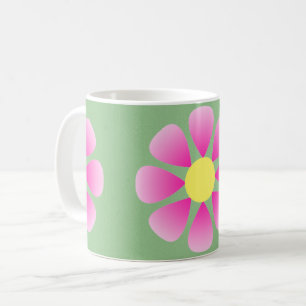 Taza De Café Patrón de margarita rosa