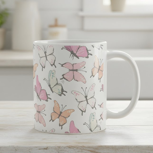 Taza De Café Patrón de mariposa (butterfly pattern mug)