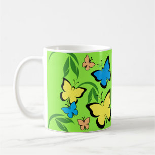 Taza De Café Patrón de mariposa de primavera