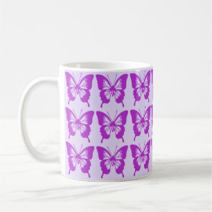 Taza De Café Patrón de mariposa púrpura