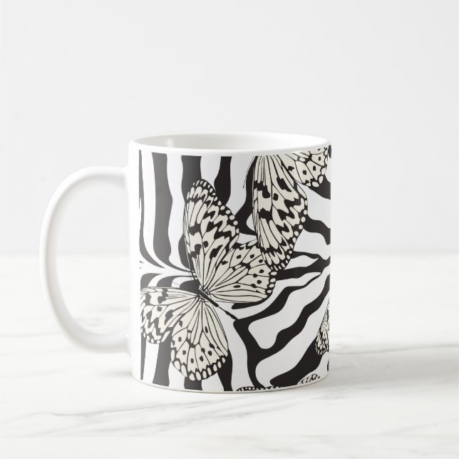 Taza De Café Patrón de mariposas multicolor inexistente. B (Izquierda)