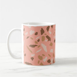 Taza De Café Patrón de mármol de Peach Beige Tan Brown Terrazzo