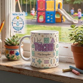 Taza De Café Patrón de matemáticas de profesora linda 