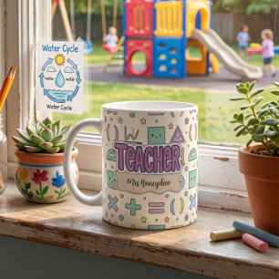 Taza De Café Patrón de matemáticas de profesora linda