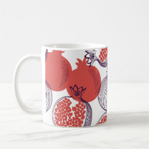 Taza De Café Patrón de moda sin foco de fruta granada, hal