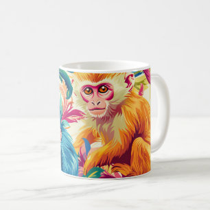 Taza De Café Patrón de monos Rococo