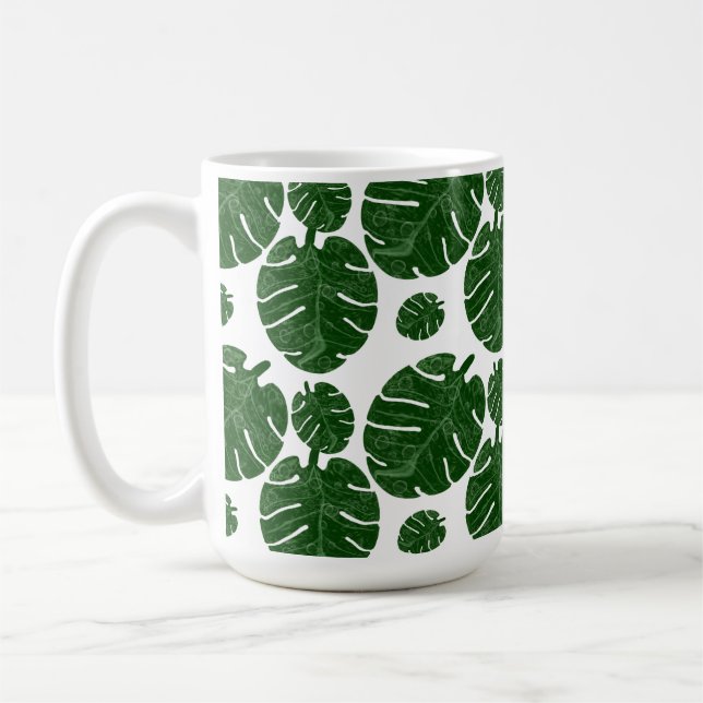 Taza De Café patrón de Monstera (Izquierda)