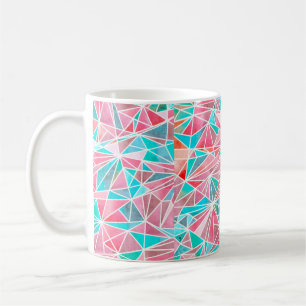 Taza De Café Patrón de mosaico abstracto de acuarela