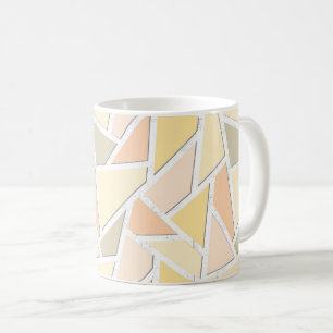Taza De Café Patrón de mosaico amarillo limón