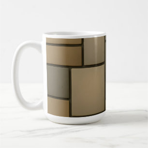 Taza De Café Patrón de mosaico de baldosas neutras beige