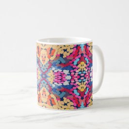 Taza De Café Patrón de mosaico de flores localizadas plumeria t