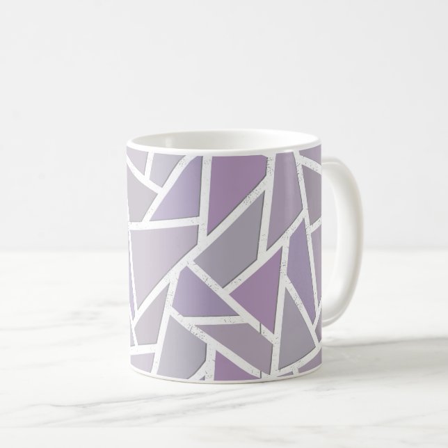 Taza De Café Patrón de mosaico de lavanda (Anverso derecho)