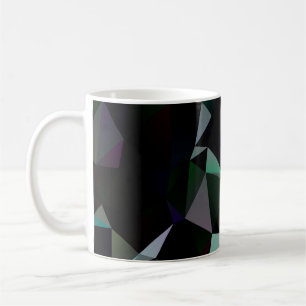 Taza De Café Patrón de mosaico del triángulo negro oscuro. Geom