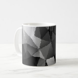 Taza De Café Patrón de mosaico en blanco y negro