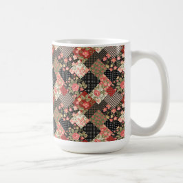 Taza De Café Patrón de mosaico Flores Polka Dot Plano Geométric