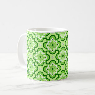 Taza De Café Patrón de mosaico marroquí - Verde animado