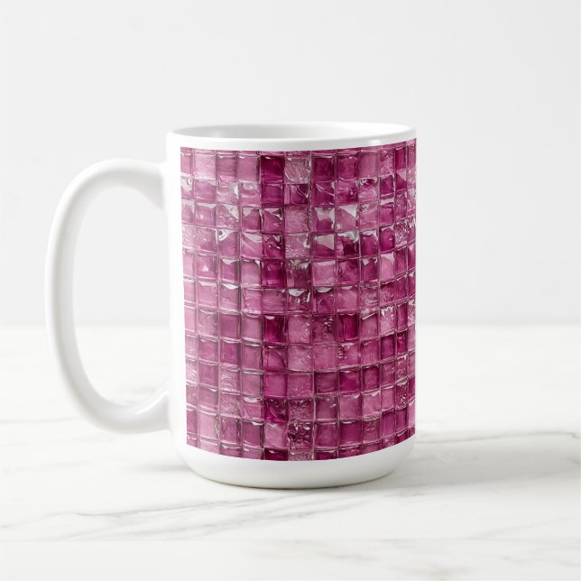 Taza De Café Patrón de mosaico rosa (Izquierda)
