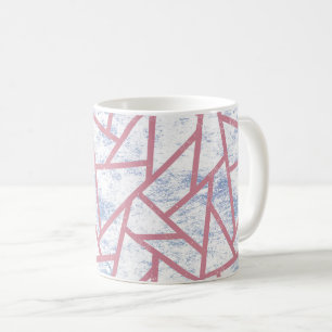 Taza De Café Patrón de mosaico rosa y azul