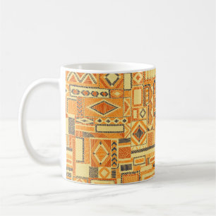 Taza De Café Patrón de mosaico sin fisuras bordado. Bohemio o