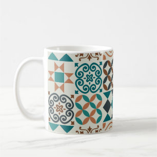 Taza De Café Patrón de mosaico vintage clásico