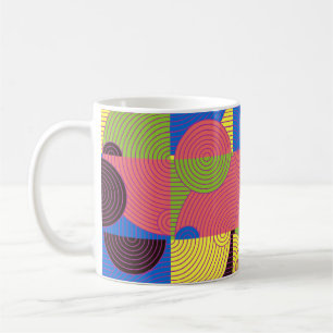 Taza De Café Patrón de mosaicos antiguos retro de los años 60