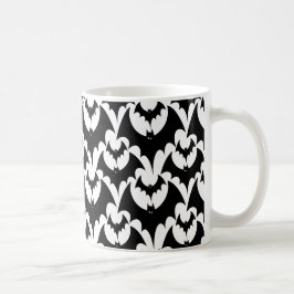 Taza De Café Patrón de Murciélagos Negros Espeluznantes Hallowe