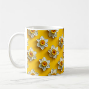 Taza De Café Patrón de narcisos amarillos