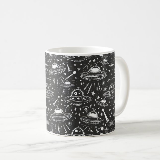 Taza De Café Patrón de nave espacial (Anverso derecho)