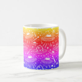 Taza De Café Patrón de nave espacial colorido