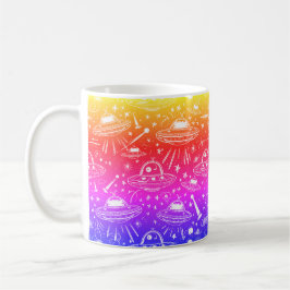 Taza De Café Patrón de nave espacial colorido