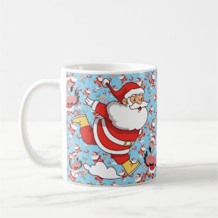 Taza De Café Patrón de Navidad de Flamenco Tropical de Santa