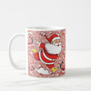 Taza De Café Patrón de Navidad de Flamenco Tropical de Santa