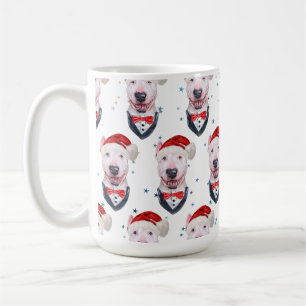 Taza De Café Patrón de Navidad de perro Bull Terrier lindo