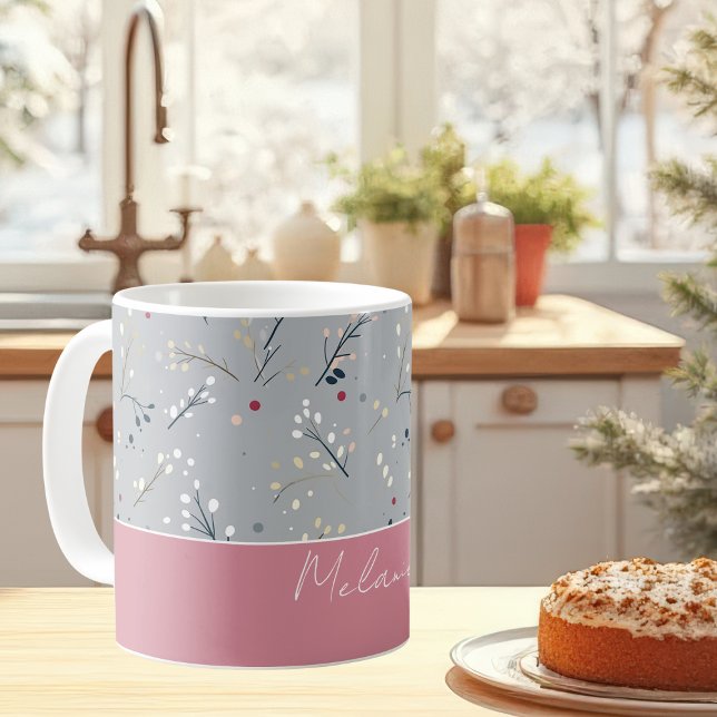 Taza De Café Patrón de Navidades de acuarela festiva (Subido por el creador)