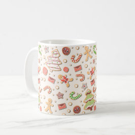 Taza De Café Patrón de Navidades de cookie - dulce y festivo