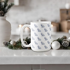 Taza De Café Patrón de Navidades de Fox en el Ártico blanco de