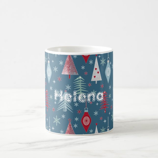 Taza De Café Patrón de Navidades de invierno. (Centro)