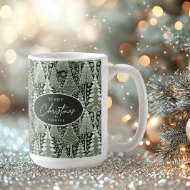 Taza De Café Patrón de Navidades de la Tierra Verde#6 ID1009