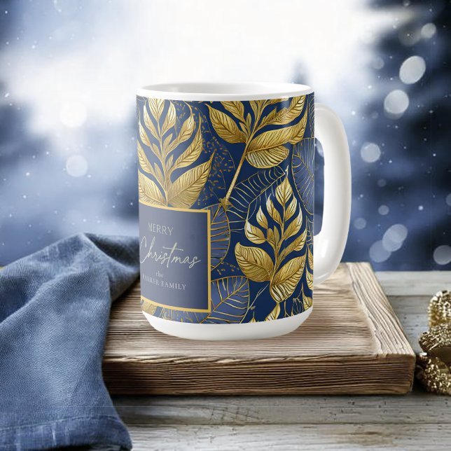 Taza De Café Patrón de Navidades de oro azul #29 ID1009 (Subido por el creador)