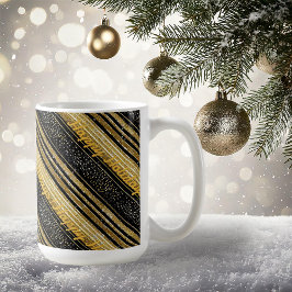 Taza De Café Patrón de Navidades de oro negro #28 ID1009