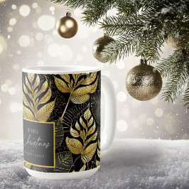 Taza De Café Patrón de Navidades de oro negro #29 ID1009