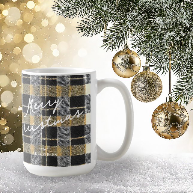 Taza De Café Patrón de Navidades de oro negro#7 ID1009 (Subido por el creador)