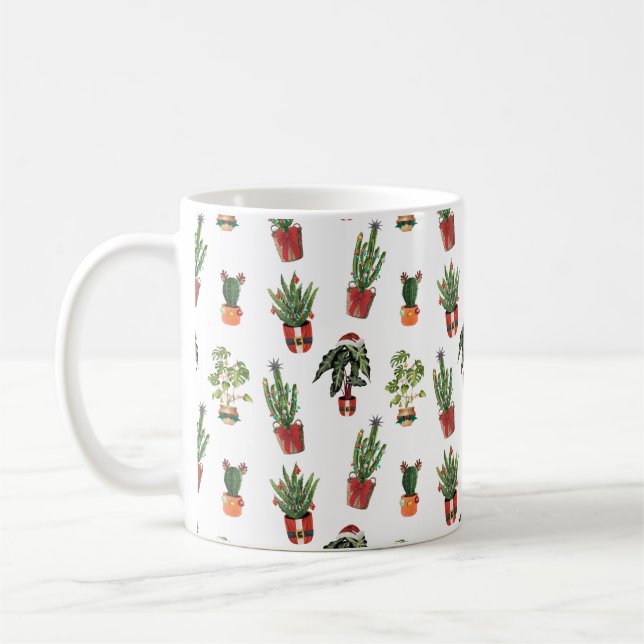 Taza De Café Patrón de Navidades de plantas Santa (Izquierda)