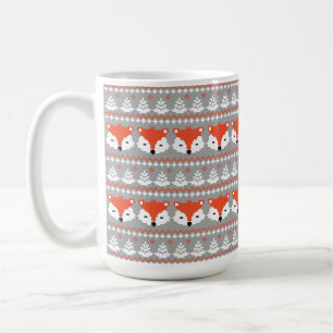 Taza De Café Patrón de Navidades de Winter Foxes