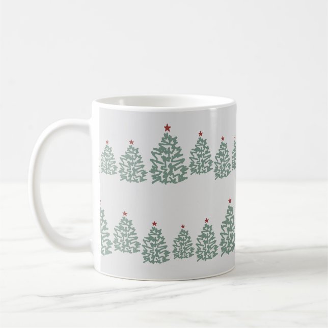 Taza De Café Patrón de Navidades escandinavos del árbol de Navi (Izquierda)
