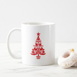 Taza De Café Patrón de Navidades escandinavos suecos de árbol